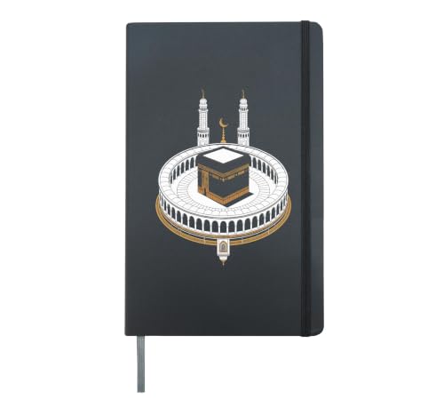 Minimal Kaaba Inspired Geometric Islamic Design Hardcover Journal, Black