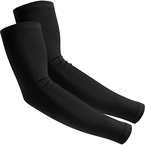 Arm Sleeves for Men and Women Compression UV Sun Protection Tattoo Cover Up Baseball Basketball Football Golf Running - color: Black