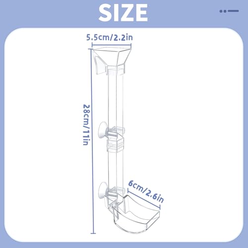 Aquarium Fish Shrimp Feeding Dish Set - Clear Feeder Tube and Dish With Cleaning Brush and Measuring Spoon for Preventing Food Scattering - Supplies for Shrimp Medium - size: Medium