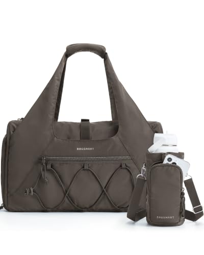 BAGSMART Gym Bag for Women, Lightweight Duffel with Shoe Compartment, Tote Bag with Wet Pocket for Yoga Travel, Dim Gray - color: Dim Gray