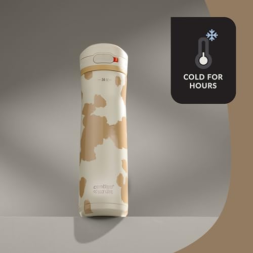 Contigo x Ally Love Jackson Chill 2.0, Stainless Steel, Spill Proof Water Bottle with AutoPop Lid, BPA Free, 24oz, Oatmilk - color: Oatmilk, size: 24oz (Pack of 1), style: Ally Love
