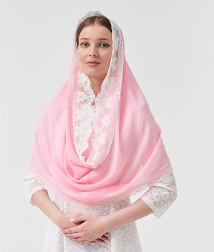 Leimandy Infinity Chapel Veil Hijab Scarf Head Wrap for Muslim V96 - color: Pink