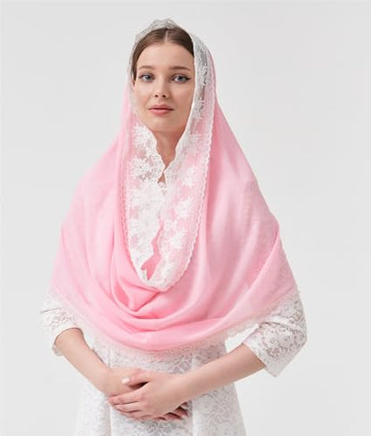 Leimandy Infinity Chapel Veil Hijab Scarf Head Wrap for Muslim V96 - color: Pink