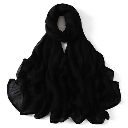 Viscose Hijab Scarf for Women Muslim Cotton Jersey Hijab Fashion Long Scarf Shawls - color: Black