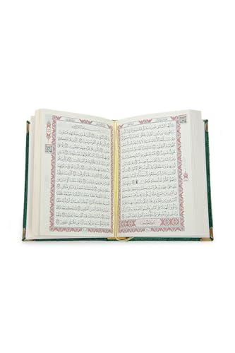 SODEF Velvet Covered Pocket Size Gift Quran Set - Arabic Text - Green