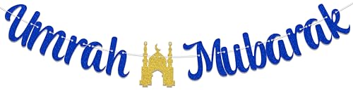 Umrah Mubarak Banner - Umrah Mubarak Decorations - Ramadan Decorations Blue - size: Blue Umrah Mubarak