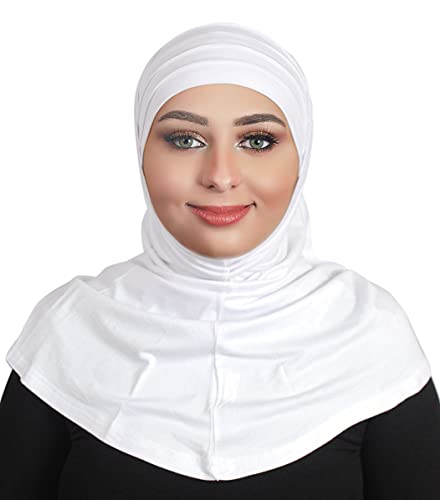 AL AMIRA Beautiful cotton hijab scarf Islamic women fancy hijab K101 - color: White