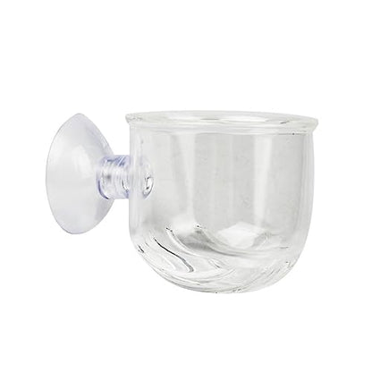 2Pc Clear Glass Feeding Cups for Fish for Red and Brine Shrimp Aquarium Equipment for Aquatic Supplies Enhance Fish Feeding Experience