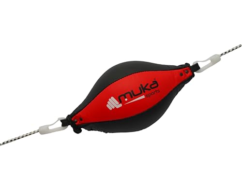 Boxing Speed Bag - Double End Punching Bag, Heavy Duty Synthetic Leather Boxing Ball - Gym Speed Reflex Ball - Muay Thai Training Swivel Ball for Fitness - style: Oval Shape/Red