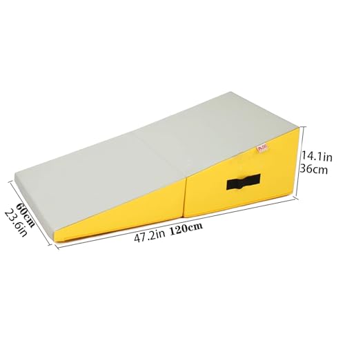 Gymnastics Incline Mat, Folding Gymnastics Wedge With Carrying Handle For Gymnastics, Martial Arts, Cheerleading, Dance Yoga Stretching Training Ex - color: light gray, size: 120×60×36cm（47.2×23.6×14.1in）
