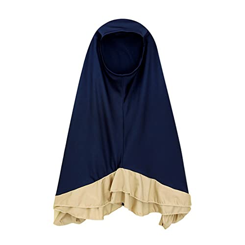 Kids Prayer Dress Muslim Clothes Outfits for Toddler Girls Long Sleeve Abaya with Hijab Two Piece Maxi Islamic Set - color: Blue, size: 5-6 Years