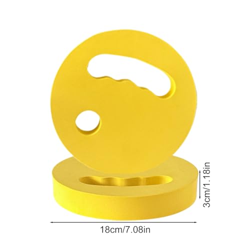 Water Exercise Discs,EVA Foam Floating Aqua Training Disc,Grip Swimming Pool Fitness Discs for Swimming Beginner - color: Yellow