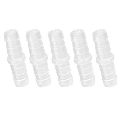 Quickun Plastic Hose Barb Fitting, 5/16" x 5/16" Barbed Splicer Mender Joint Adapter Union Fitting (Pack of 5) - size: 5/16 Inch