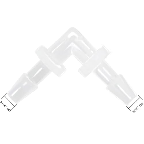 5Pcs 5/16" Hose Barb 90 Degree Elbow L Fitting, Equal Barbed Joint Splicer Mender Adapter Union Adapter for Boat Aquarium Fuel Gas Liquid Air - size: 5/16 Inch(8mm)