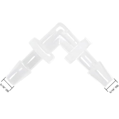 5Pcs 5/16" Hose Barb 90 Degree Elbow L Fitting, Equal Barbed Joint Splicer Mender Adapter Union Adapter for Boat Aquarium Fuel Gas Liquid Air - size: 5/16 Inch(8mm)