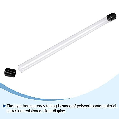 MECCANIXITY Clear Storage Tube 18x20mm Small Plastic Round Tubing with Caps Rigid Bottle Container 400mm/15.7 Inch for Item Stored - size: 18x20x400mm