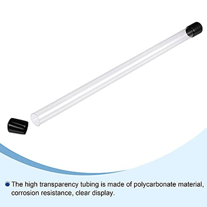 MECCANIXITY Clear Storage Tube 18x20mm Small Plastic Round Tubing with Caps Rigid Bottle Container 400mm/15.7 Inch for Item Stored - size: 18x20x400mm