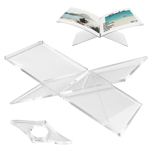 Large Acrylic Book Stand, 12 x 7 x 6'' Open Book Display Holder