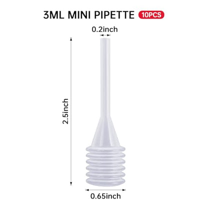 10Pcs 3ML Clear Plastic Transfer Pipettes Accordion Style Liquid Eye Dropper Squeeze Transfer Pipettes for Essential Oils Perfume Dispense Pipettes (10)