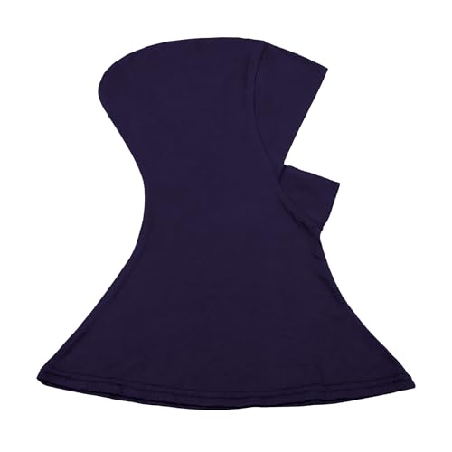 Solid Women Muslin Head Scarf Plain Under Scarf Turban Cap Flexible Viscose Neck Collar Bonnet Chic Wear For Gym Ramadan - color: Navy