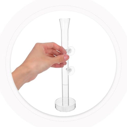 POPETPOP Aquarium Fish Feeder Tube and Feeding Dish Set 9.84In Transparent Shrimp Feeder Tray Leak-Resistant Easy to Fix for Freshwater Tank - size: 25x3x3cm
