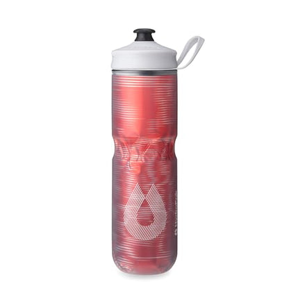 HydraPak Polar Sport Insulated Water Bottle (24oz, Pulse Red) | High Flow, BPA Free, Tri-Layer Insulation, Leakproof, Dash Handle, Easy Squeeze, Self-Sealing Cap, for Sports - color: Pulse Red, style: 24oz/700ml