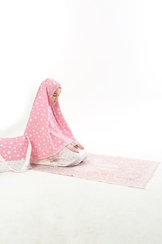Girls Prayer Set 4 Pieces with Mat, Skirt and Hijab Islamic Dress
