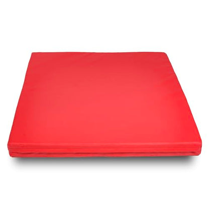 Foamma Gymnastics Mat - 8" x 4 ft x 4 ft, Red Landing Mat for Kids and Adults, Wrestling Mat with Waterproof Cover, High-Density Tumbling Mat, Gymnastics Equipment for Indoor and Outdoor - size: 4ft x 4ft, style: 8" Thickness