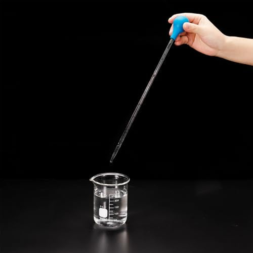 PATIKIL Graduated Dropper Pipettes Kit, 2pcs 20ml Borosilicate Glass Pipette with Rubber Cap for Transfer Liquid for Lab, Chemistry, Clear - size: 20ml