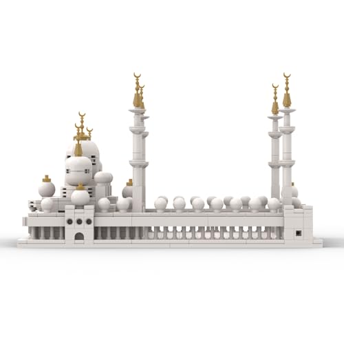 sterope Abu Dhabi Mosque Sheikh Zayed Grand Mosque Building Blocks, Assembly Toy, World Landmark Model, Muslim Architecture Plastic Set Eid al Fitr Gift