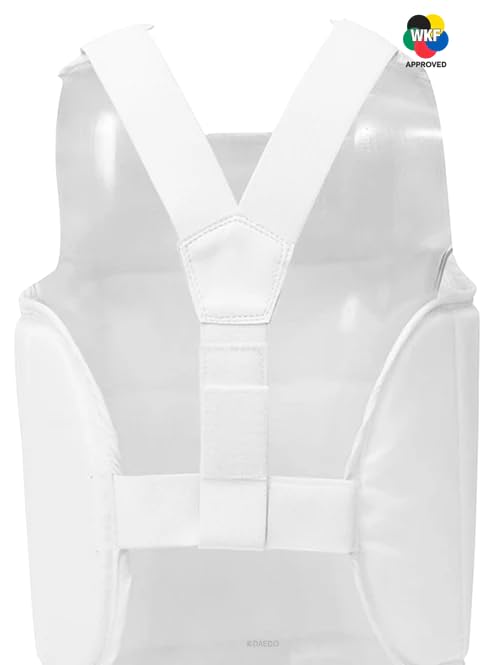 Daedo Chest Protector WKF Approved – Martial Arts Body Shield for Karate Taekwondo – Padded Sparring Training Gear - size: Medium