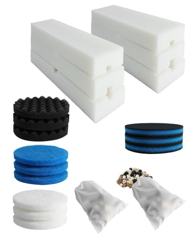 20 Pcs Filter Media Replacement Kit Fit for Fluval FX2 FX4 FX5 FX6 | Includes Foam Block, Bio-Foam, Fine Pad, Water Polishing Pads, 3in1 Coarse Filter, 13in1 Media