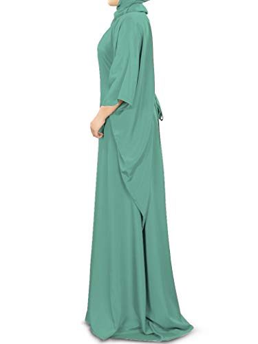 MyBatua Women's Kaftan, Free Size Abaya, Dubai Islamic Dress, Muslim Maxi KF-001 - color: Sea Green