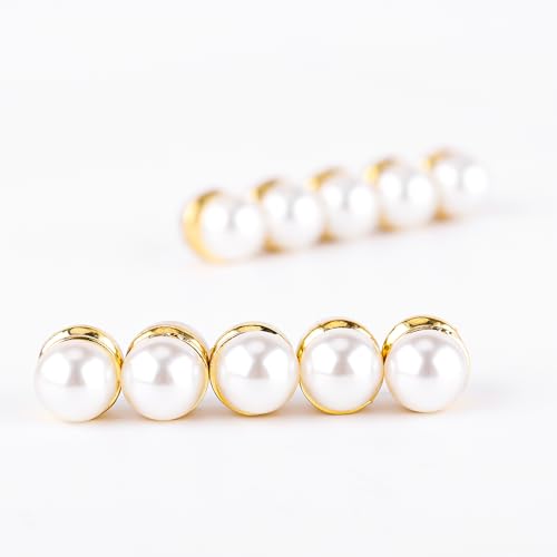 NQEUEPN 10pcs Veil Weights Strong Magnetic Pearl Pins for Hijab, Clothes, Scarves, Niqab - Beautiful Wedding Double Sided Magnets for Women Girls