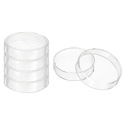 PATIKIL 75mm High Borosilicate Glass Petri Dishes with Lids, 5 Pcs Petri Plates for Lab Science Experiment, Clear - size: 75mm