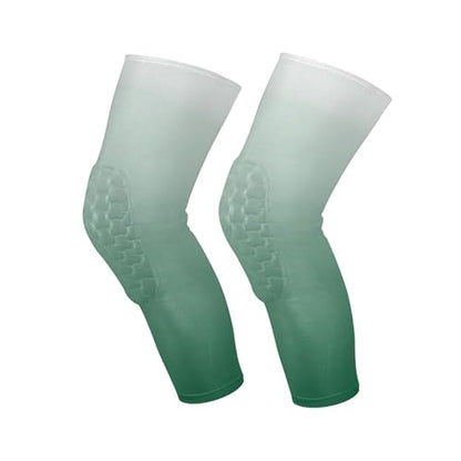 Gradient Army Green Sports Knee Pads Youth Volleyball Basketball Long Leg Sleeves Braces Compression Wrestling Youth/Kids & Adult Sizes