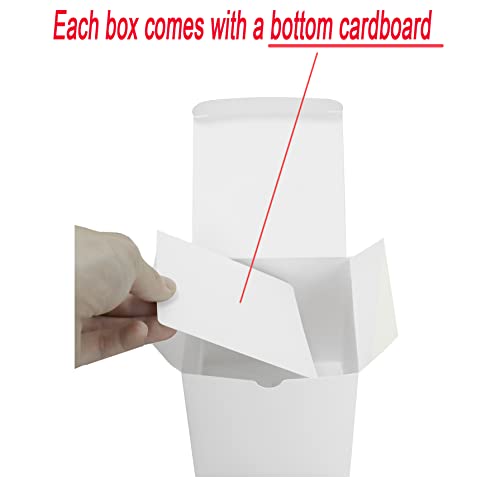 Bonfasvo Gift Boxes 30 Pack 4x4x4 inches White Fold Kraft Paper Boxes Bridesmaids Proposal Box Cupcake Boxes Easy Assemble Boxes with Lids for Wedding Birthday Party Christmas - color: 4x4x4 Inch (White)-30 Pack