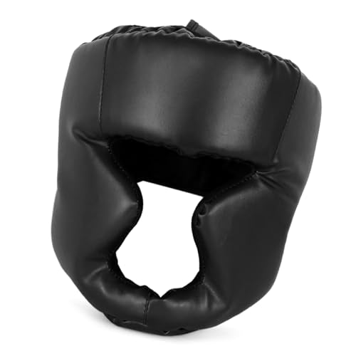 ZJchao Kickboxing Headgear, PU Leather MMA Sparring Helmet, with Thick Foam Padding, Full Coverage for Boxing, MMA, Martial Arts, Comfortable Adjustable Closure Lock, Holes for Good (L