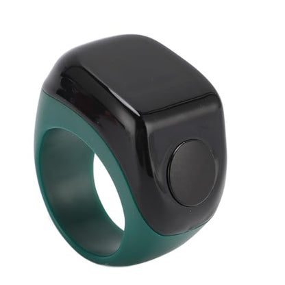 Finger Smart Tally Counter Ring, Muslim Digital Azan Alarm Clock, Vibration Reminder, Touch Control, 0.42in Screen, for Nice Islamic Gift - color: Green