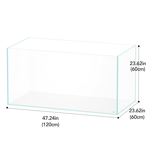 120P 105 Gallon Rimless Low Iron Aquarium Tank, W47.2×D23.6×H23.6 in(120x60x60cm) 12mm Thickness with Black Nano Foam Leveling mat Included - size: 105Gal W47.2×D23.6×H23.6 in(120x60x60cm)