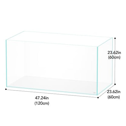 120P 105 Gallon Rimless Low Iron Aquarium Tank, W47.2×D23.6×H23.6 in(120x60x60cm) 12mm Thickness with Black Nano Foam Leveling mat Included - size: 105Gal W47.2×D23.6×H23.6 in(120x60x60cm)