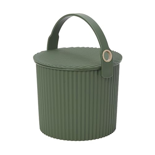 Hachiman Mini Bucket, 1.1 Gallon Heavy Duty Bucket with Lid & Handle | Hands-Free Filling, Easy to Stack and Store, Indoor Outdoor Use - color: Garden Green, size: Mini