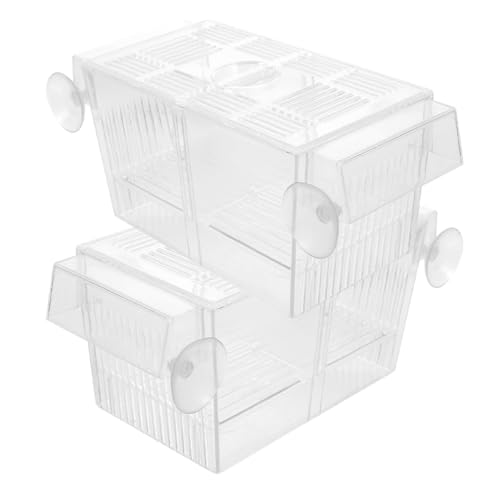 2pcs Fish Breeding Box with Double-Layer Floating Design Aquarium Nursery Incubator Hatchery Divider for Fry and Shrimp Cultivation