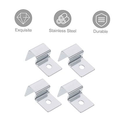 TEHAUX 4pcs Stainless Steel Aquarium Lid Holders Fish Tank Cover Support Brackets for Glass Sturdy and Practical Fish Tank Accessories