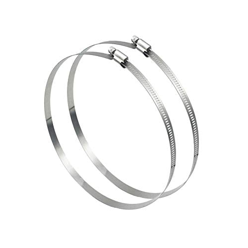 2Pcs 10" (Diameter) Adjustable 304 Stainless Steel Duct Clamps Hose Clamp Pipe Clamp Air Ducting Clamp worm drive hose clamps (251mm-273mm) - size: 10" -2Pcs