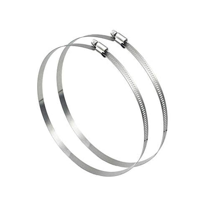 2Pcs 10" (Diameter) Adjustable 304 Stainless Steel Duct Clamps Hose Clamp Pipe Clamp Air Ducting Clamp worm drive hose clamps (251mm-273mm) - size: 10" -2Pcs