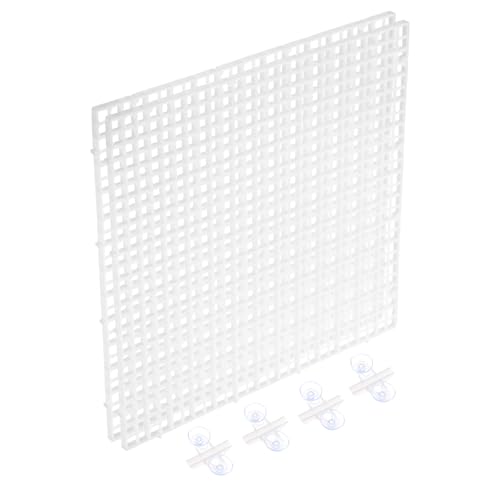 uxcell 2Pcs Aquarium Fish Tank Divider, 12x12 Inch Plastic Egg Crate Light Diffuser Grid Filter Bottom Partition Separator with Sucker Clips and Suction Cups for Aquarium, White - color: White, size: 12x12 Inch