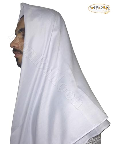 bonballoon Cotton White Shawl Turban Imama Pagri Cloth Muslim Salah Islam Keffiyeh Islamic Slalat Arafat Arab Scarf Kafiya Wrap Head Arab Arabic Tactical Desert Cord Keffiyeh Wrap