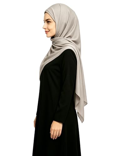 Lina & Lily Non-see-through Premium Jersey Maxi Hijab Head Scarf Wrap for Muslim Women - color: Mink