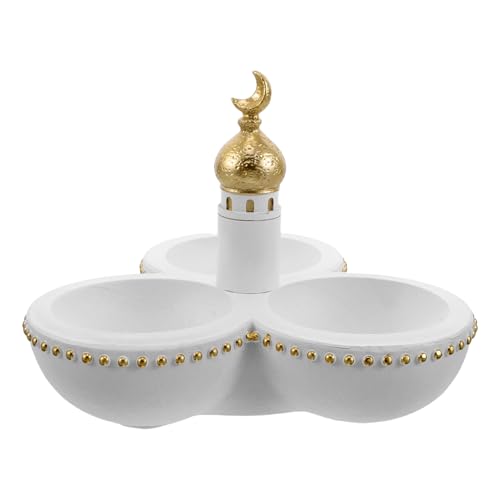 Ciieeo Eid Mubarak Candy Plate: Ramadan Serving Tray Muslim Islamic Dessert Trays Pastry Food Storage Container Display Holder for Party